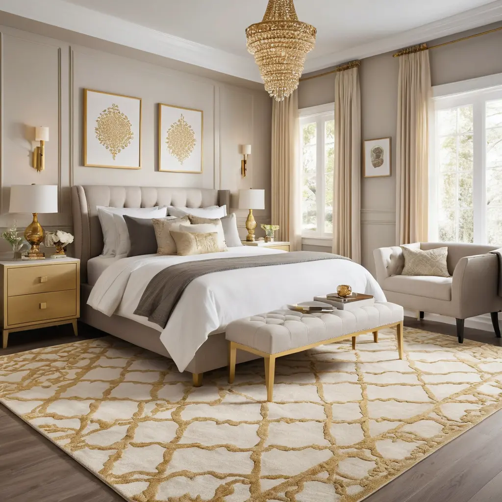 Gold Accented Rugs for Warmth