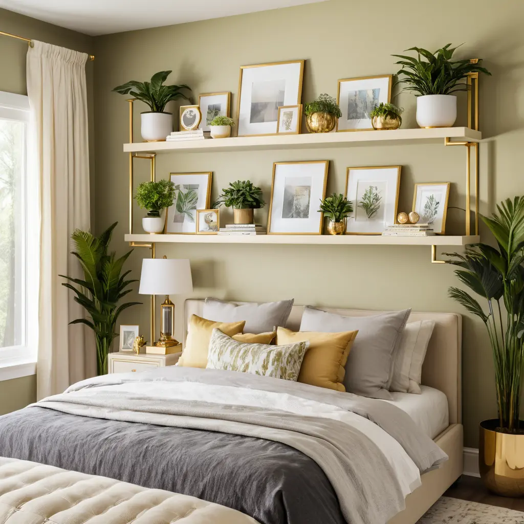 Gold Accented Wall Shelves