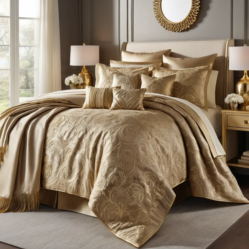 Gold Accents in Bedding Accessories