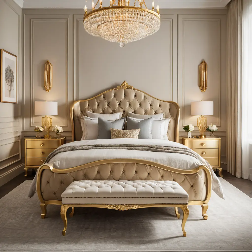 Gold Footboard for a Glamorous Touch