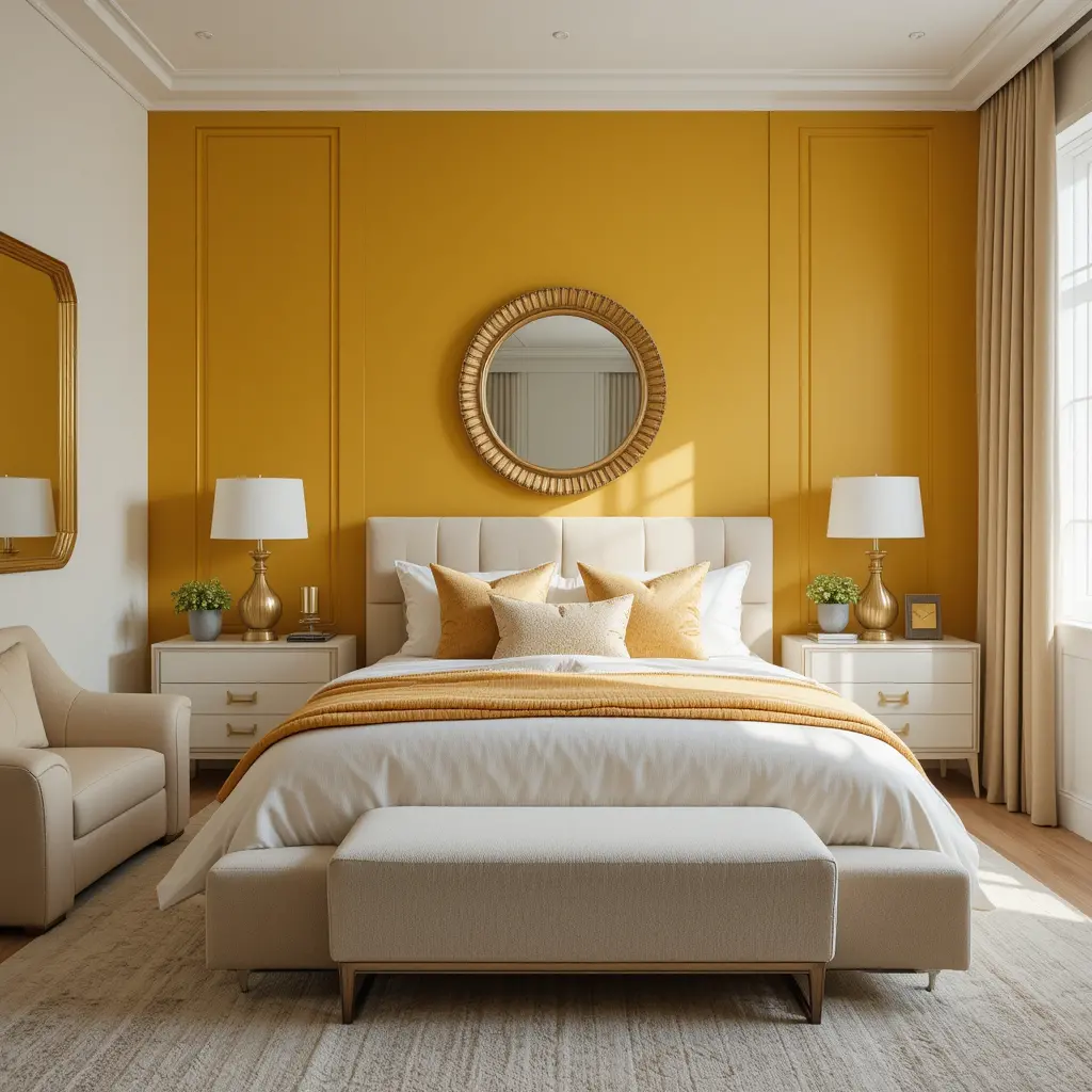 Golden Yellow Accent Wall