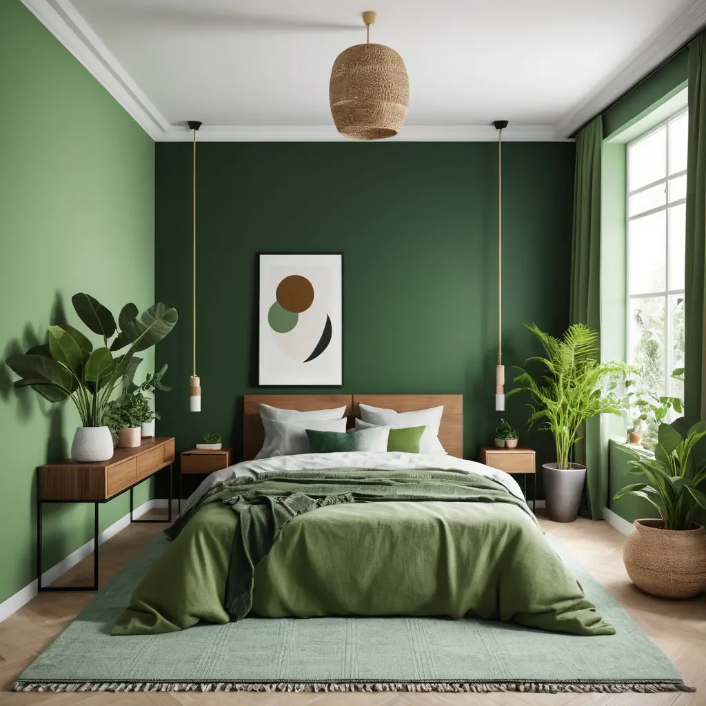 Green Color Block Walls