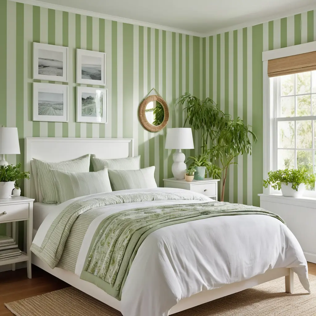 Green and White Stripes