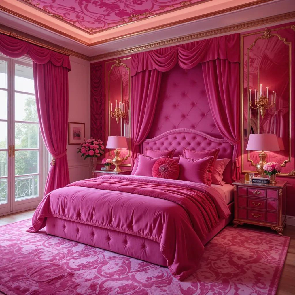 Hot Pink with Velvet Textures