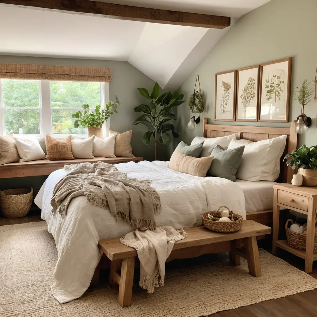Include a Wooden Bench at the Foot of Your Bed