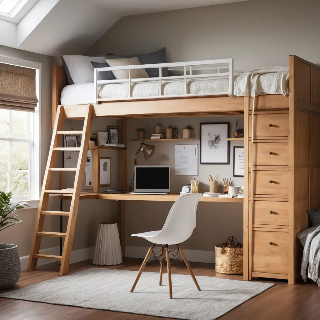 Incorporate a Lofted Bed with a Desk Below