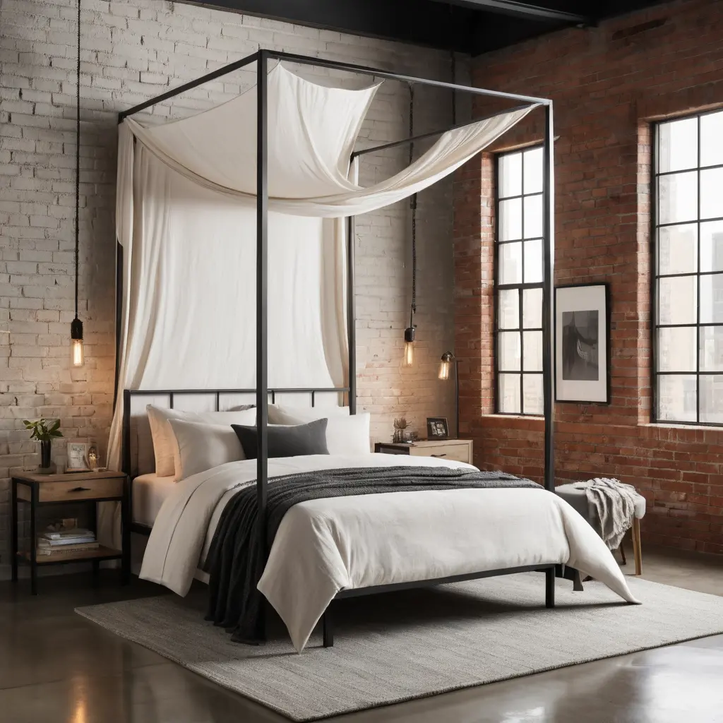 Industrial Canopy Bed