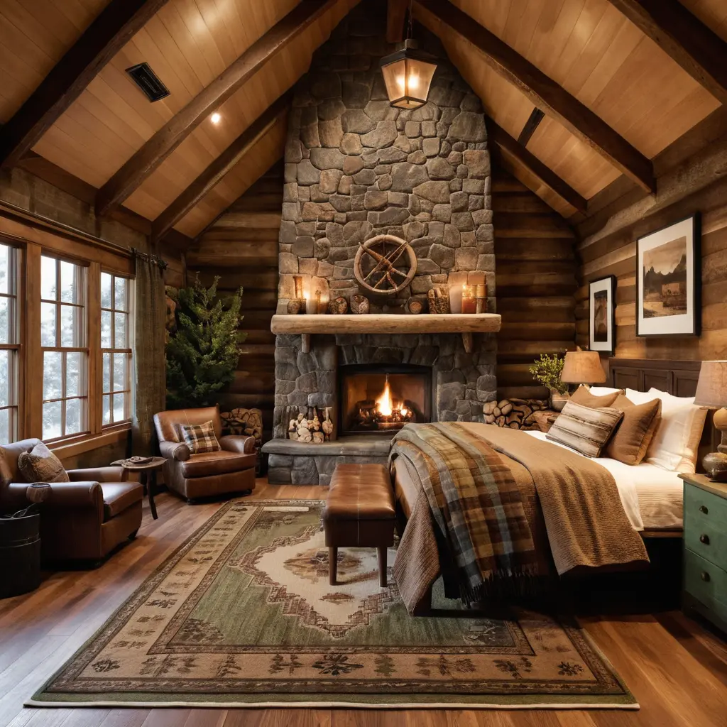 Large Rug for a Cozy Cabin Feel