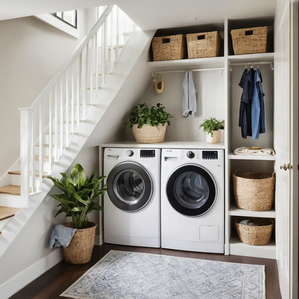 Laundry Area Under the Stairs