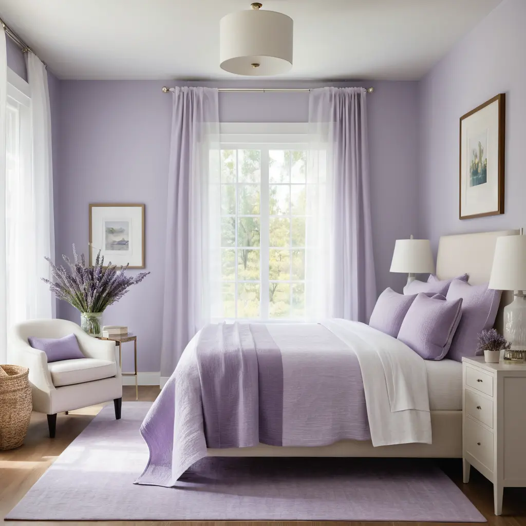 Lavender Bedding with White Furniture
