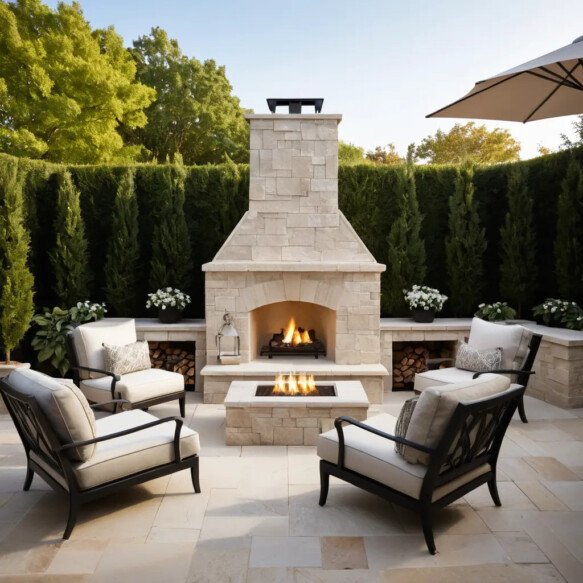 Limestone Fireplace for a Sophisticated Look