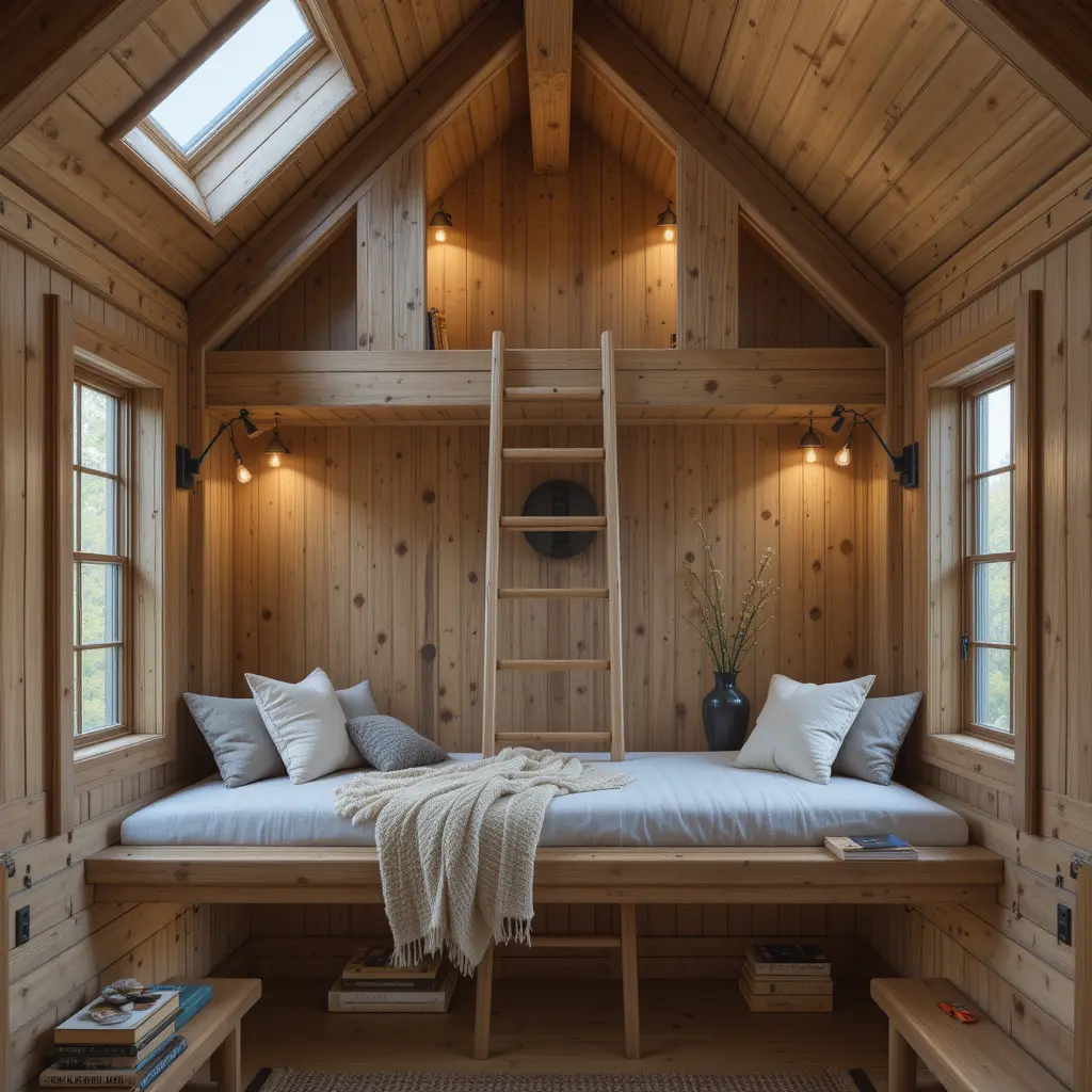 Lofted Wooden Reading Space