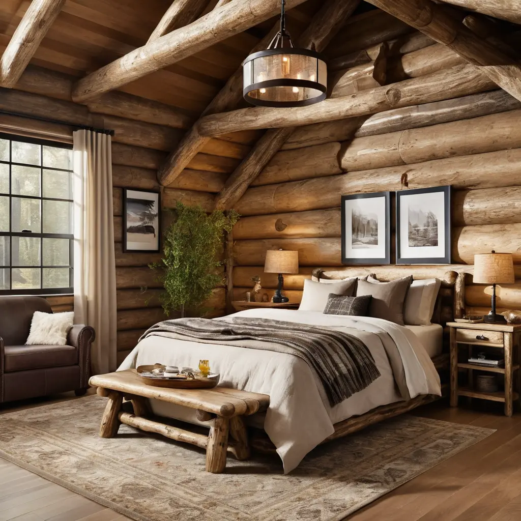 Log Cabin-Inspired Wall Treatments