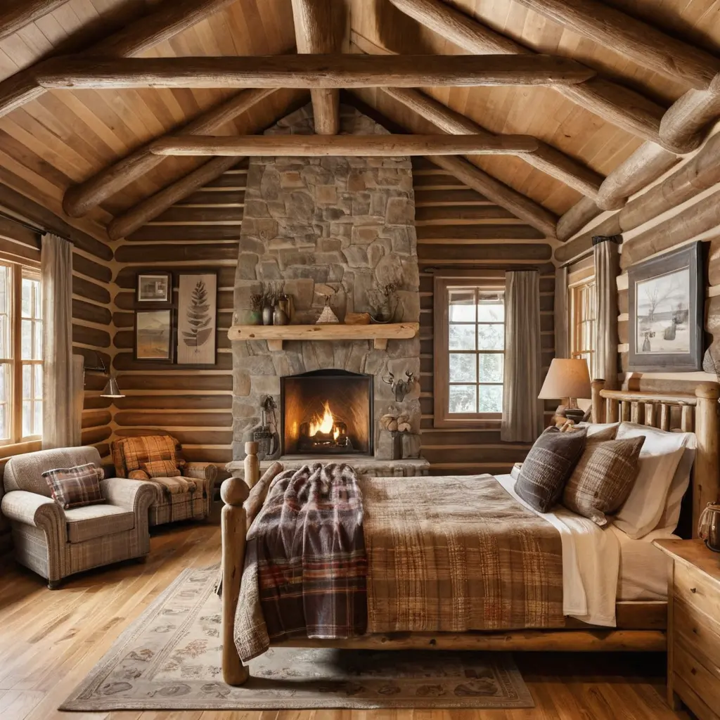 Log Cabin with Exposed Beams