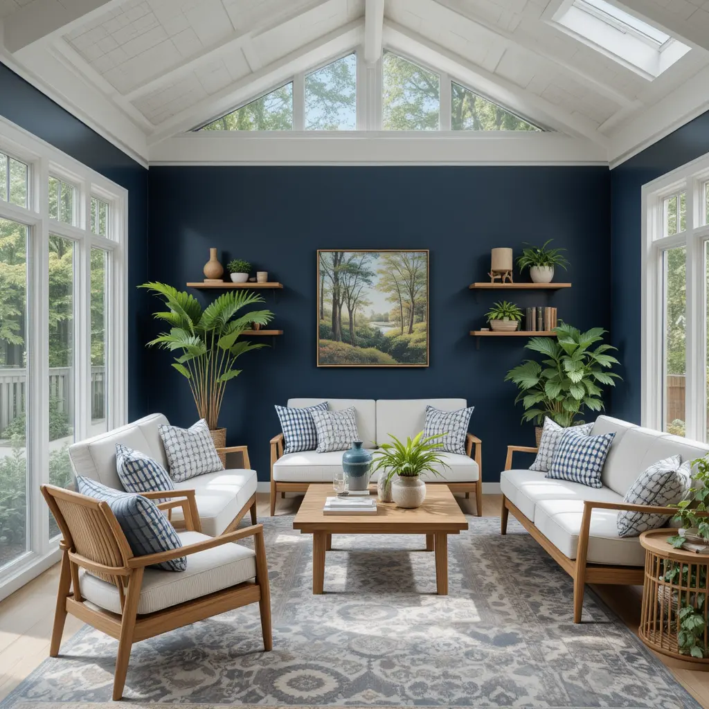 Navy Blue Feature Wall