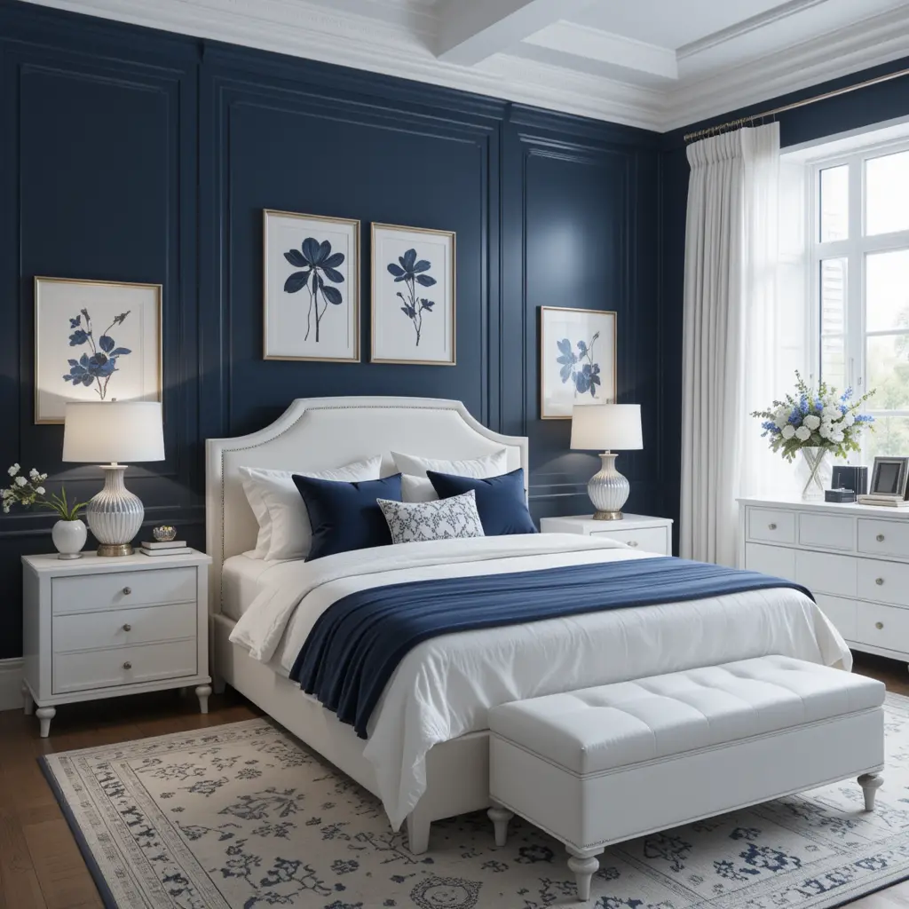 Navy Blue and White Theme