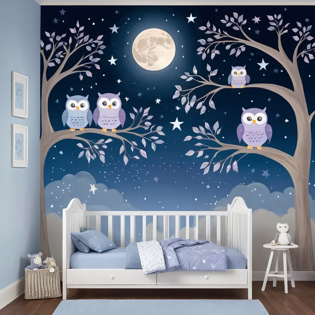 Night Sky Owl Mural