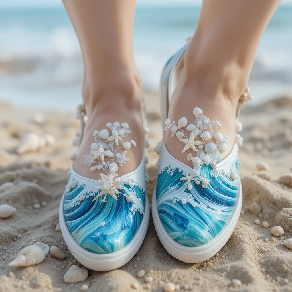 Ocean Wave-Inspired Wedding Shoes