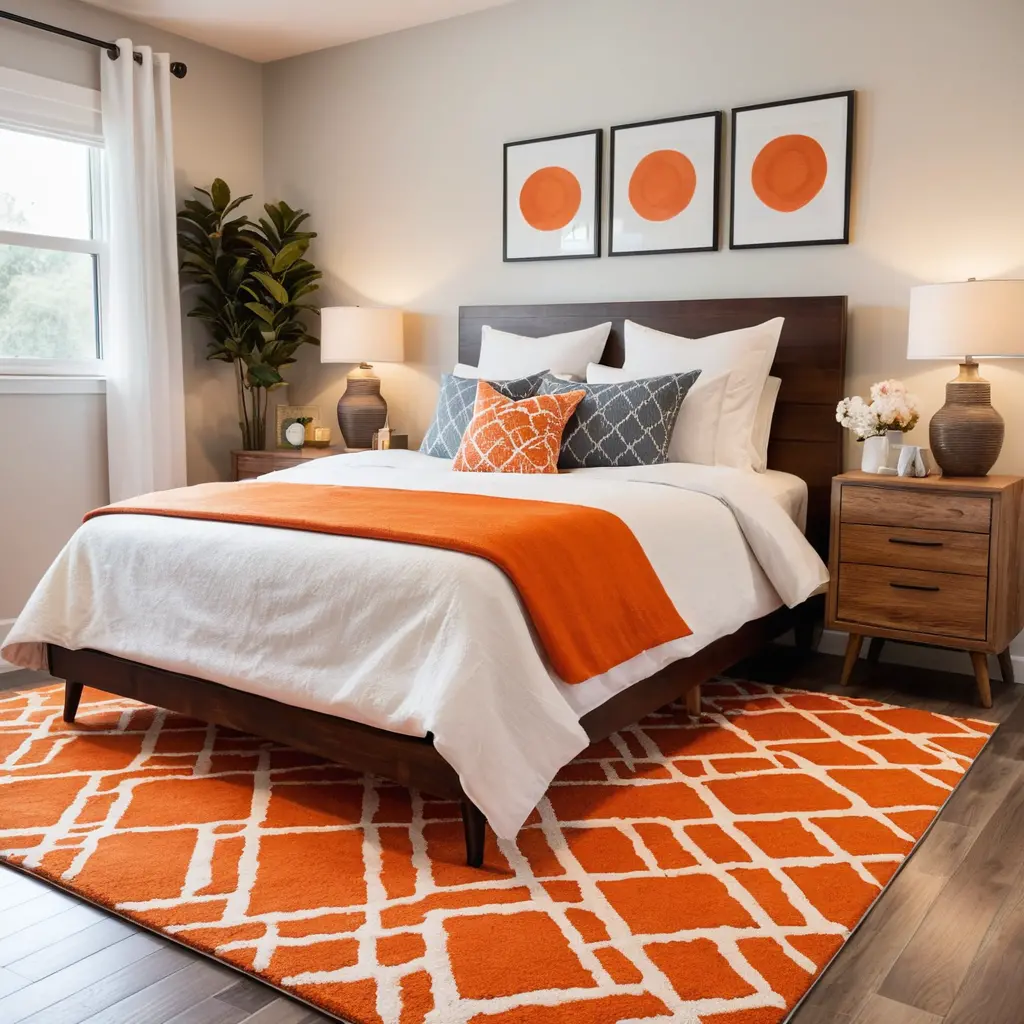 Orange Rug for Contrast