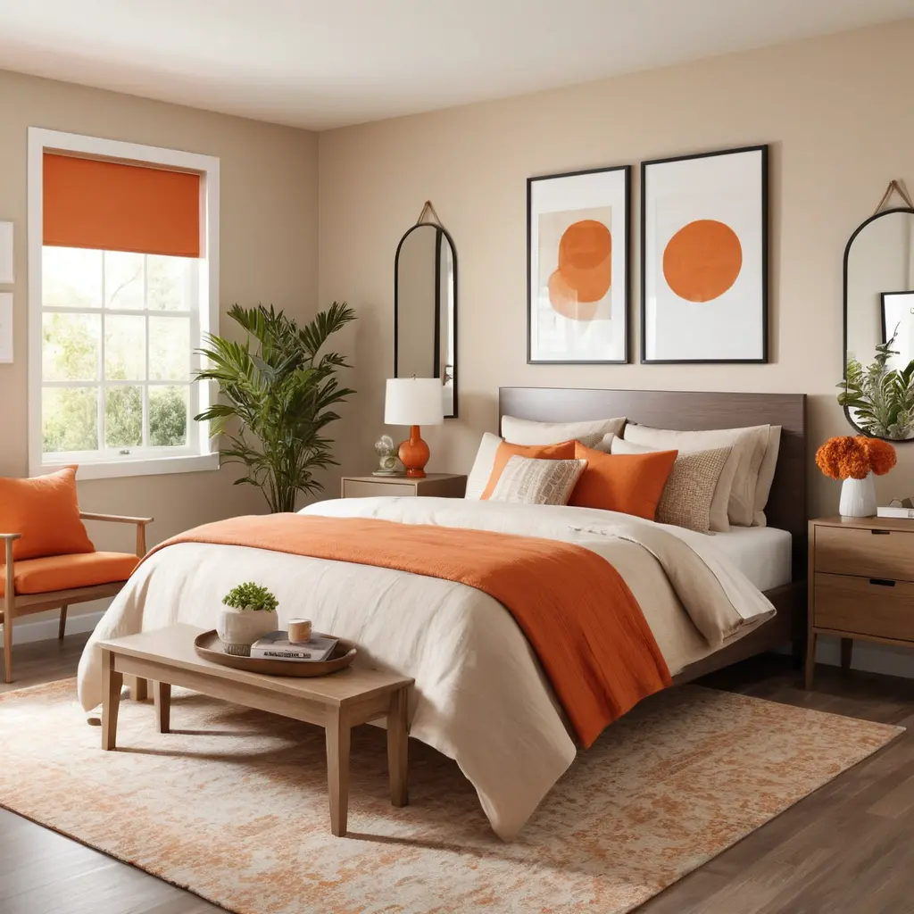 Orange and Beige Combination