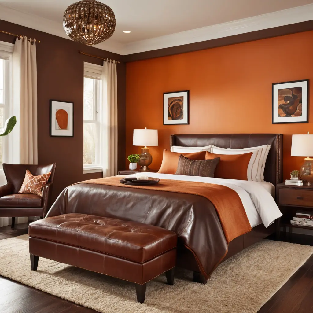 Orange and Brown Leather Accents