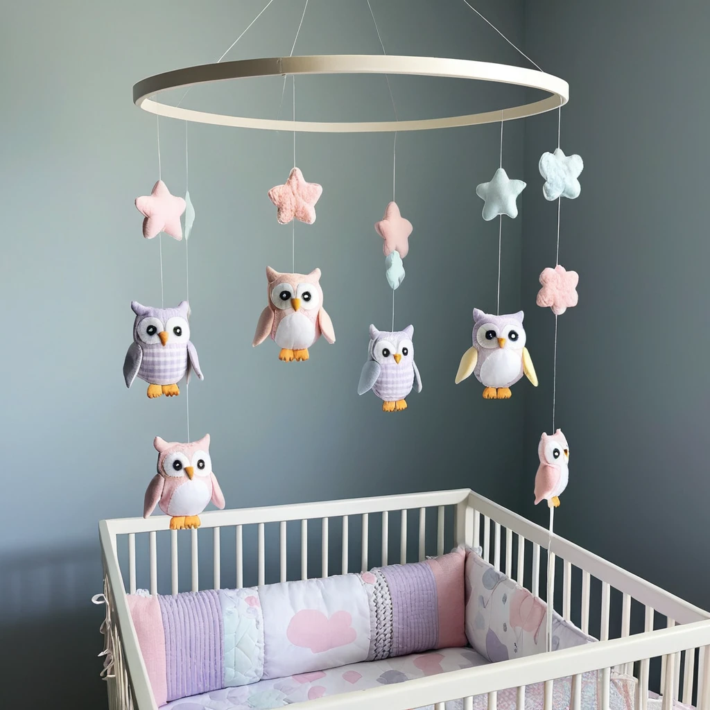 Owl-Shaped Crib Mobile
