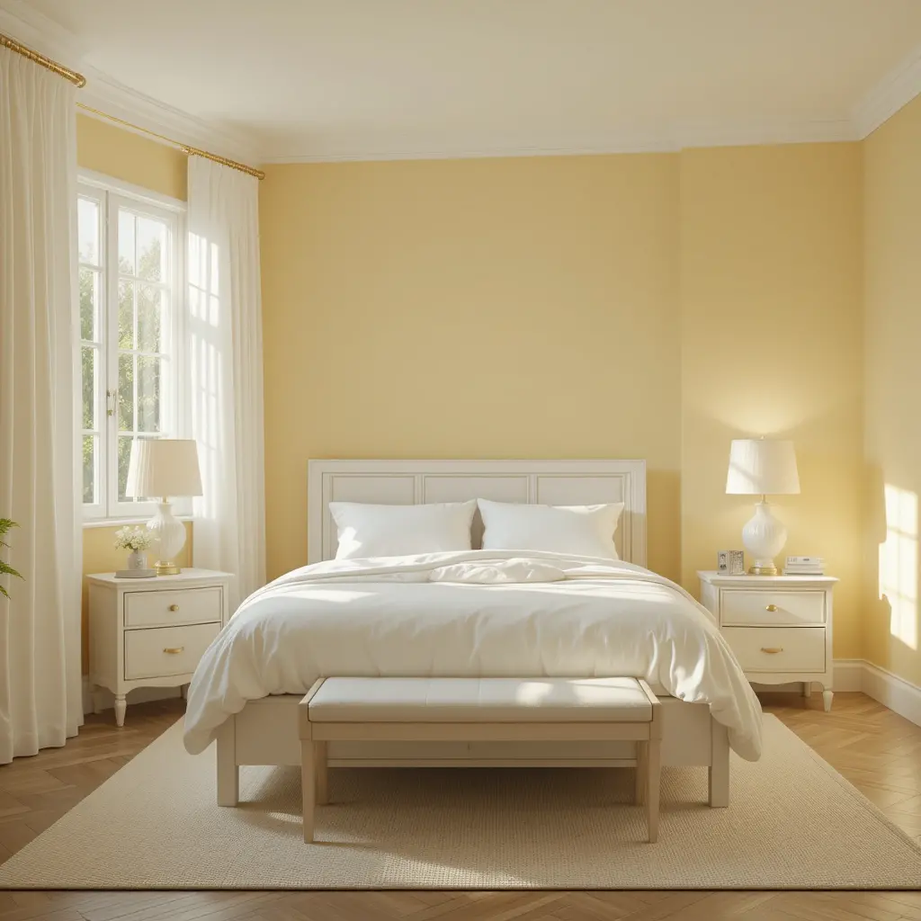 Pastel Yellow Walls with White Accents