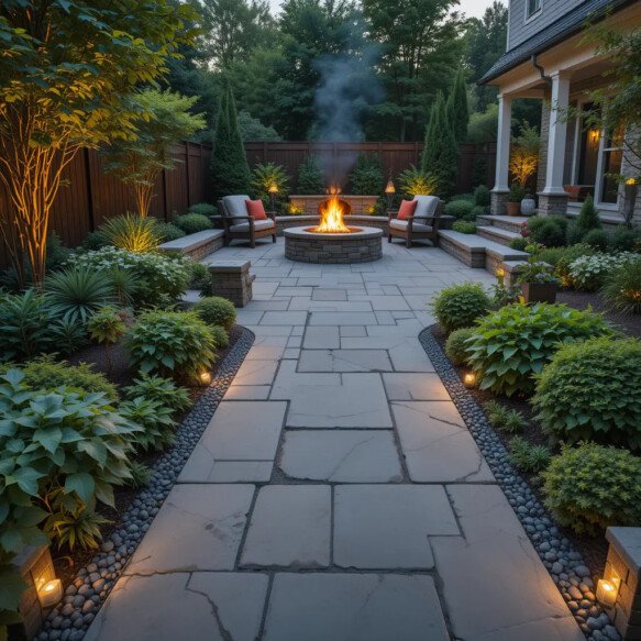 Pathway to an Outdoor Fire Pit