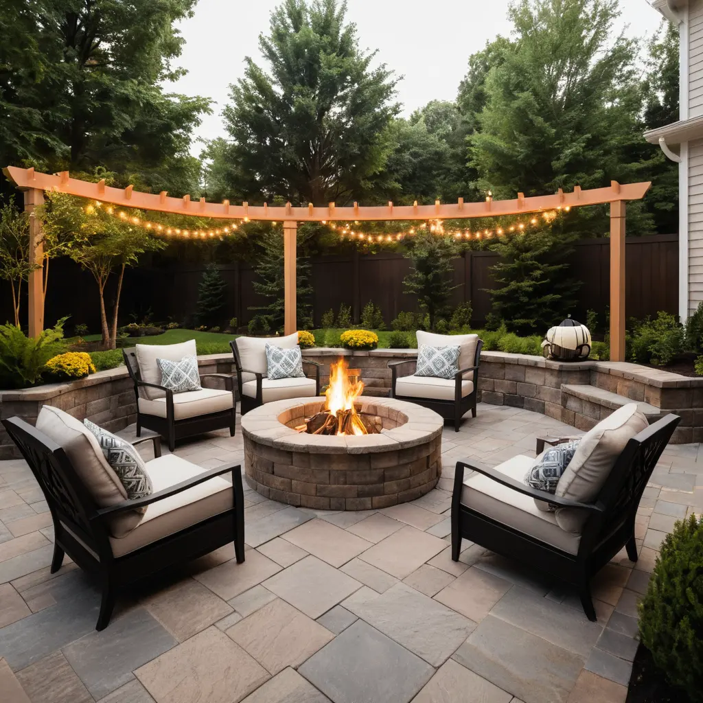 Paver Patio with Fire Pit