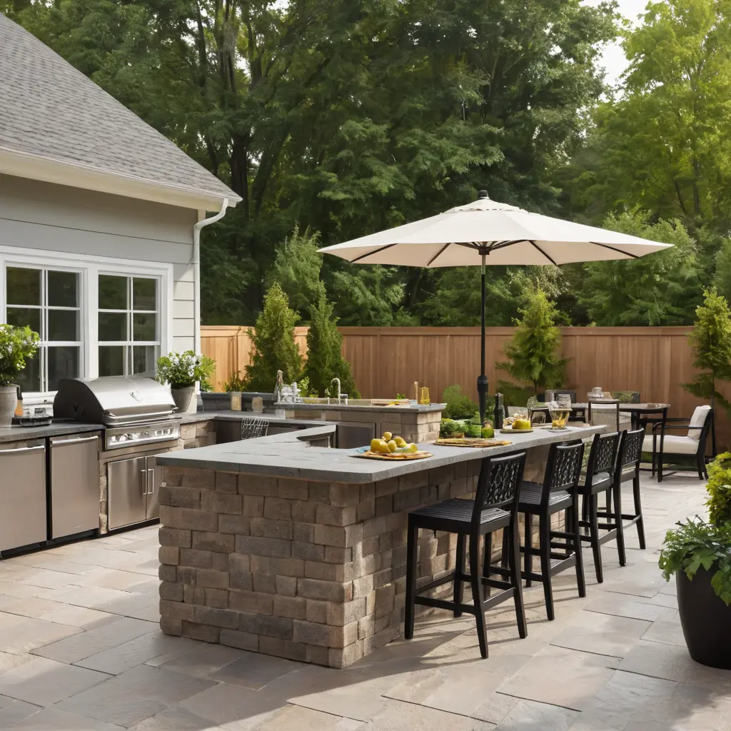 Paver Patio with Outdoor Kitchen