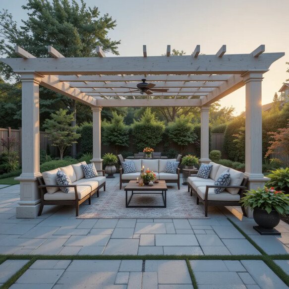 Paver Patio with Pergola