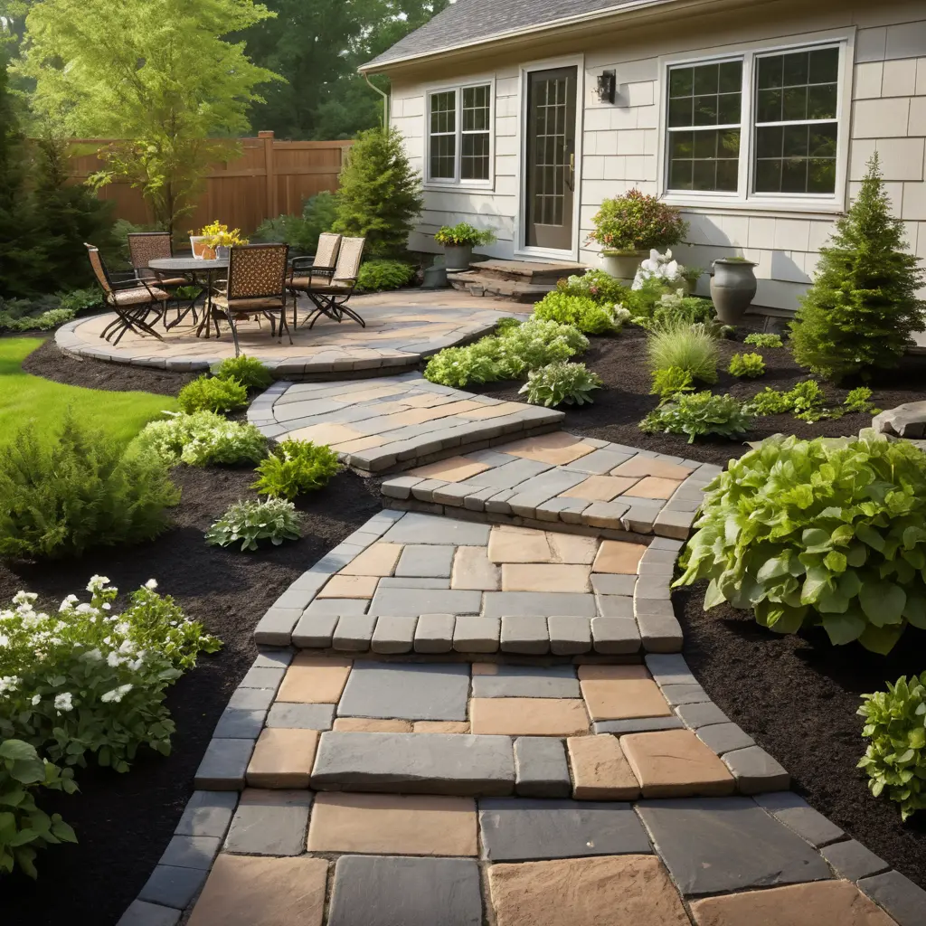 Paver Patio with Step Stones