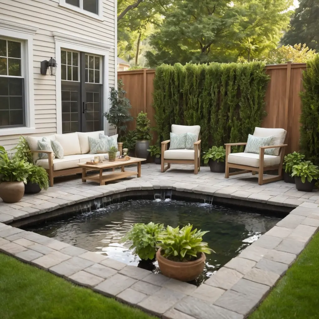 Paver Patio with Water Feature