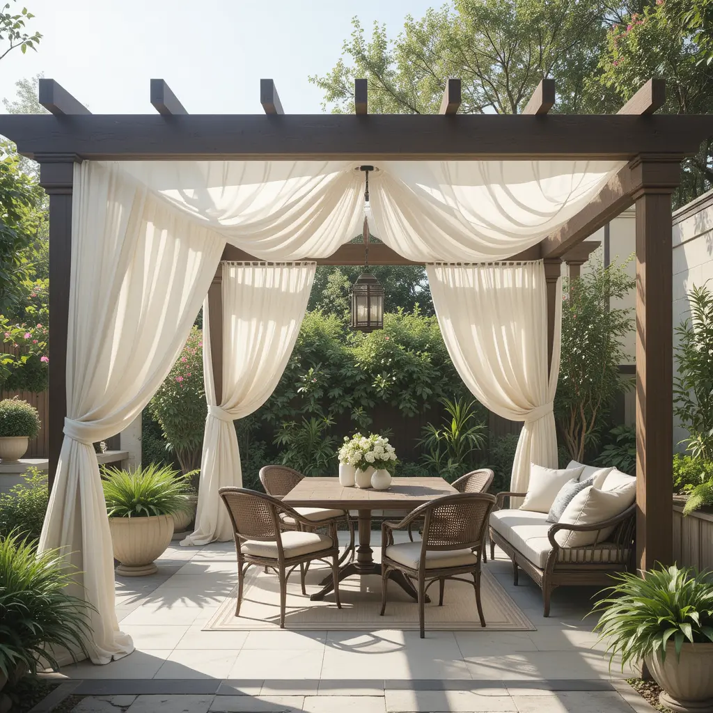 Pergola with Drapes
