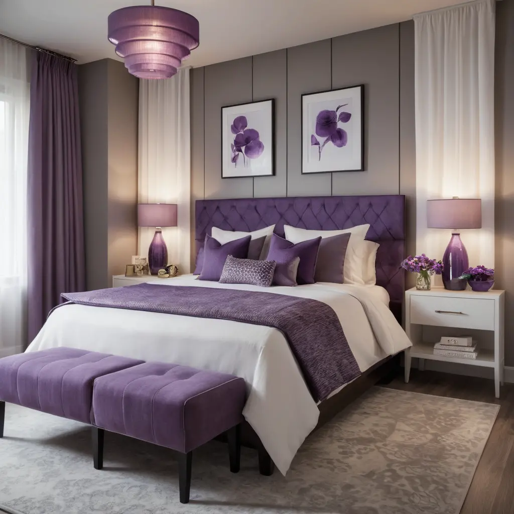Purple Bedside Lamps