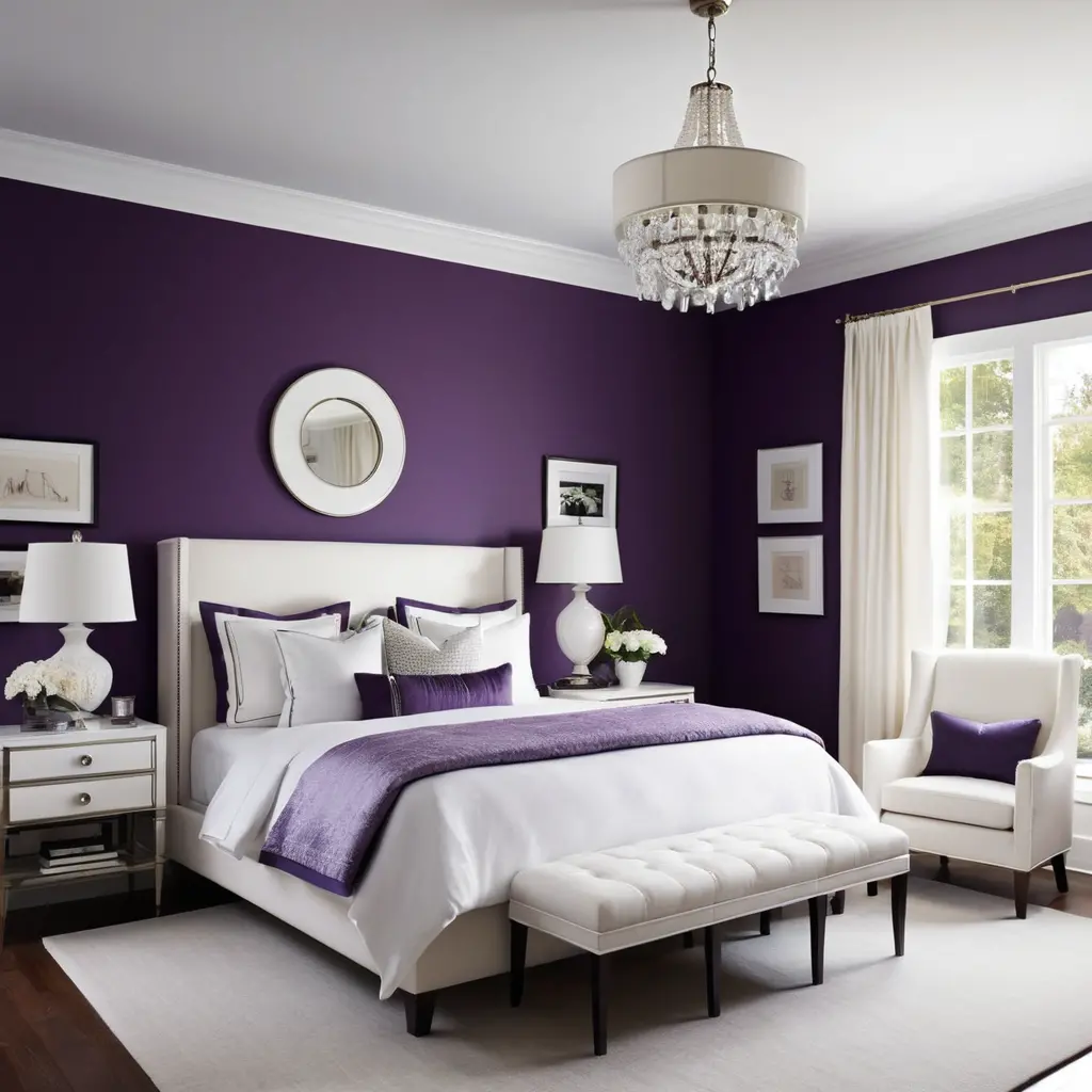Purple Walls with White Trim