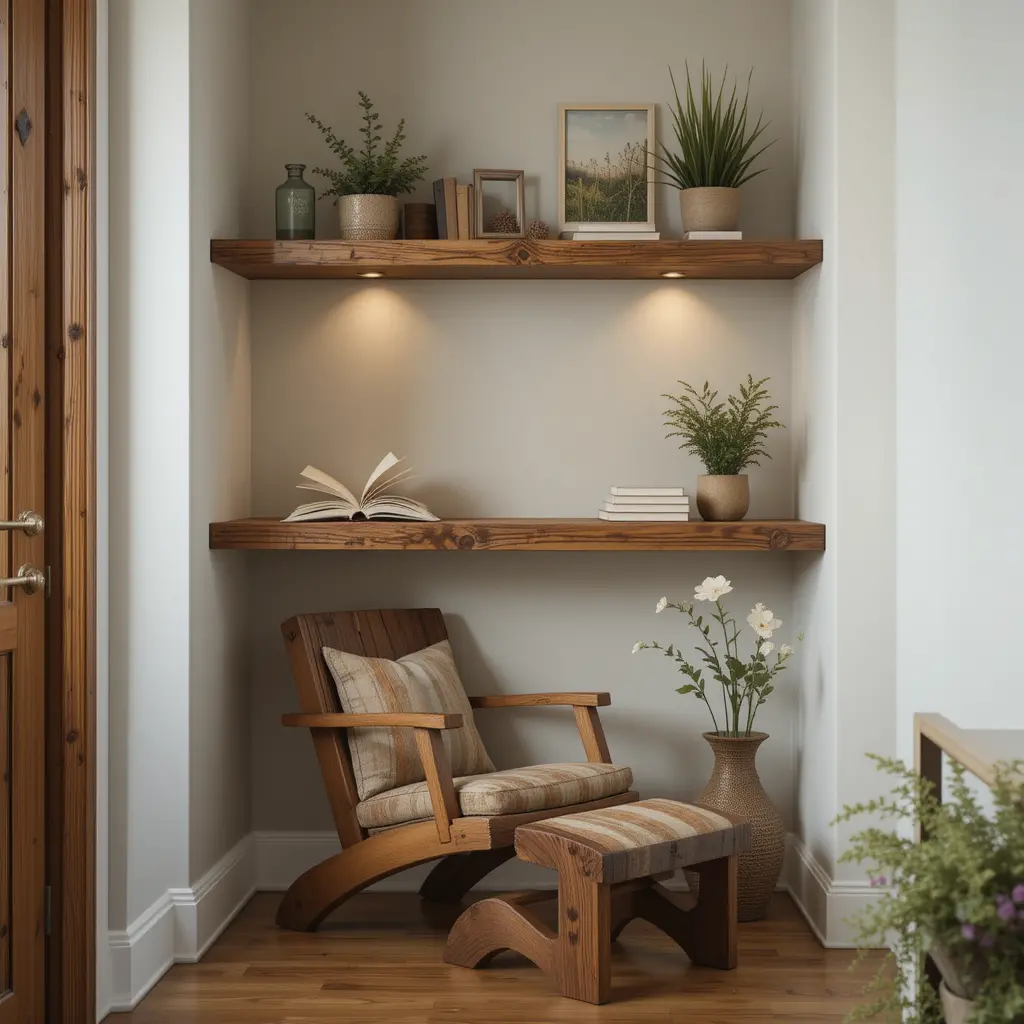 Reclaimed Wood Shelf and Seating