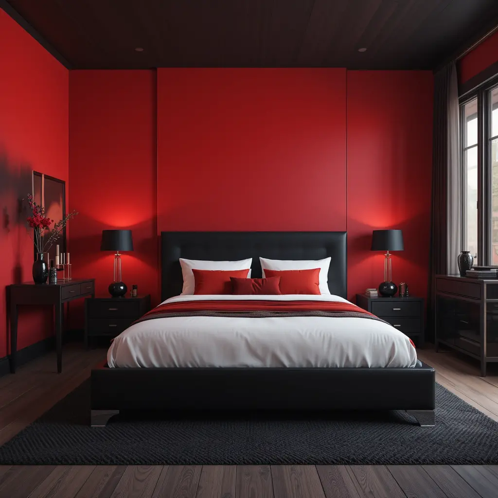 Red and Black Bedroom Theme