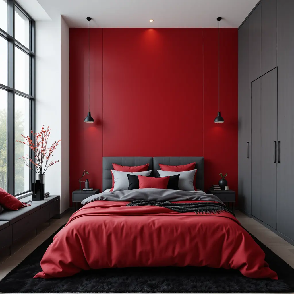 Red and Gray with Black Highlights