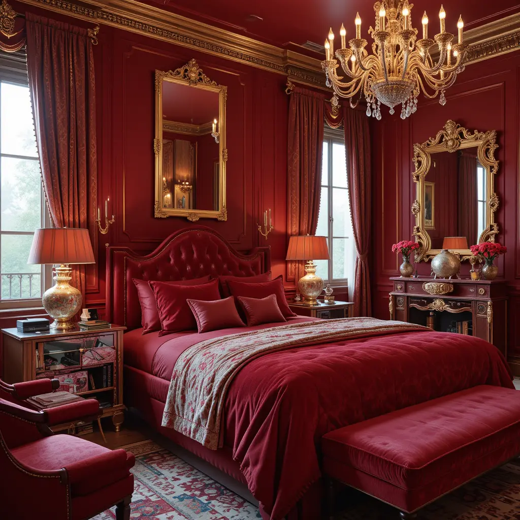 Red with Metallic Accents