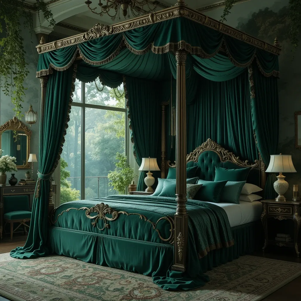 Romantic Canopy with Velvet Drapes