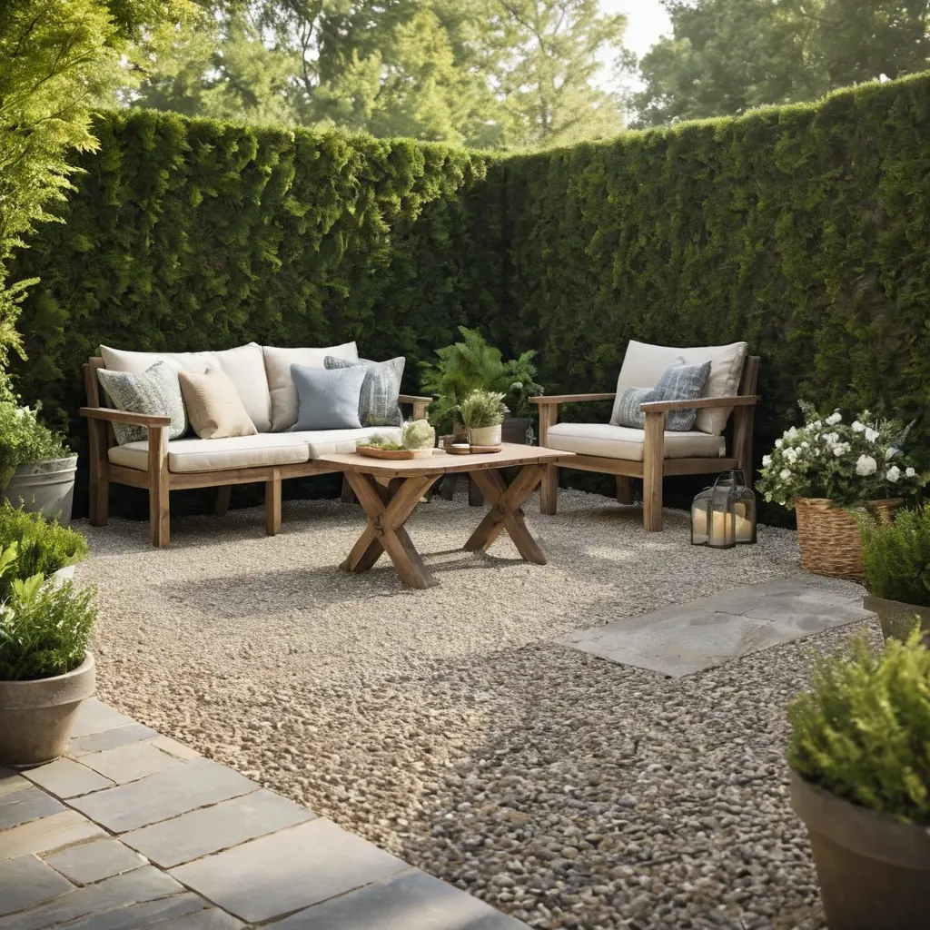 Rustic Gravel Paver Patio