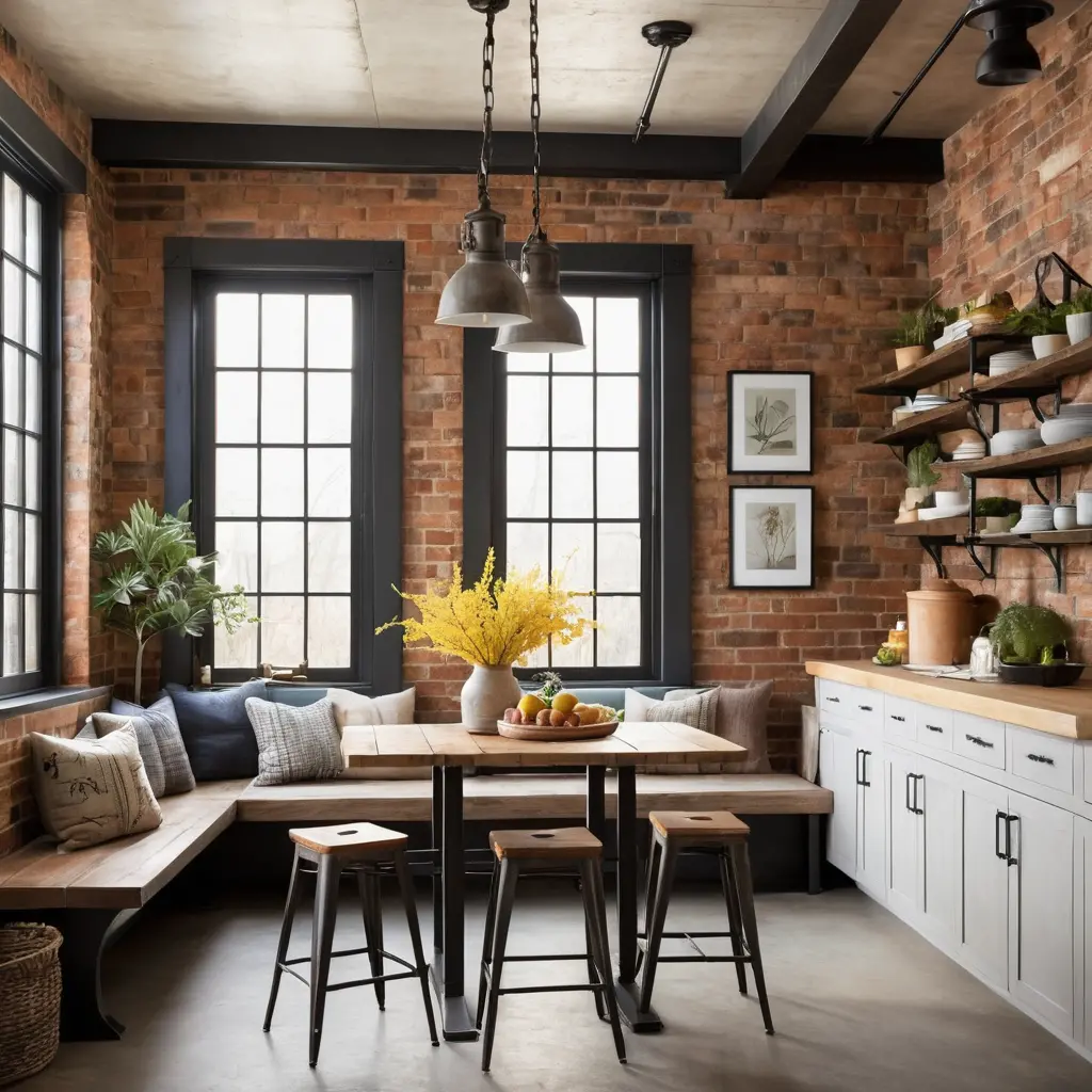 Rustic Industrial Breakfast Nook