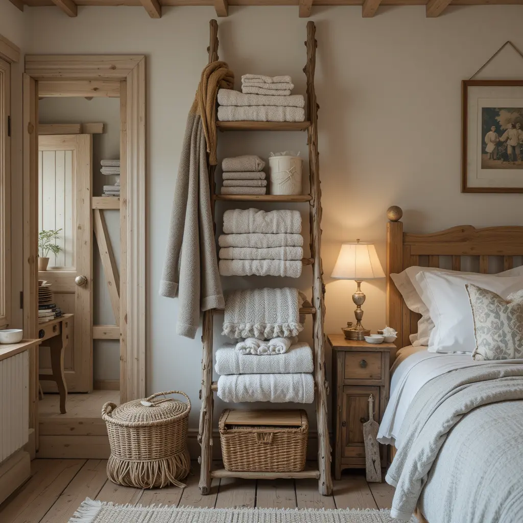 Rustic Ladder for Extra Storage