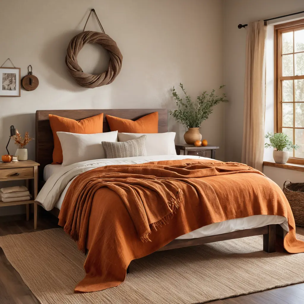Rustic Orange Throw Blankets
