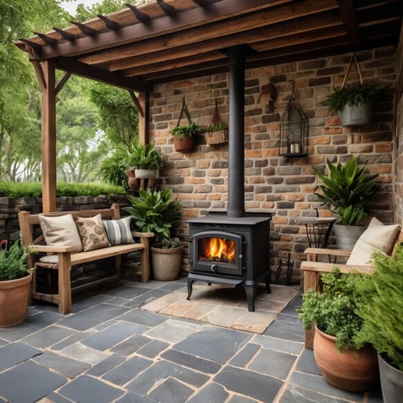 Rustic Wood Burning Stove