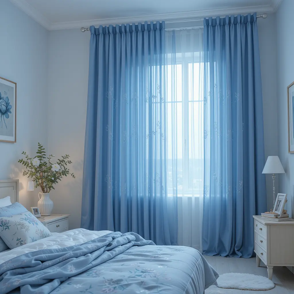 Soft Blue Curtains