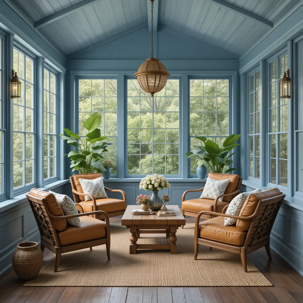 Soft Blue and Warm Brown Tones