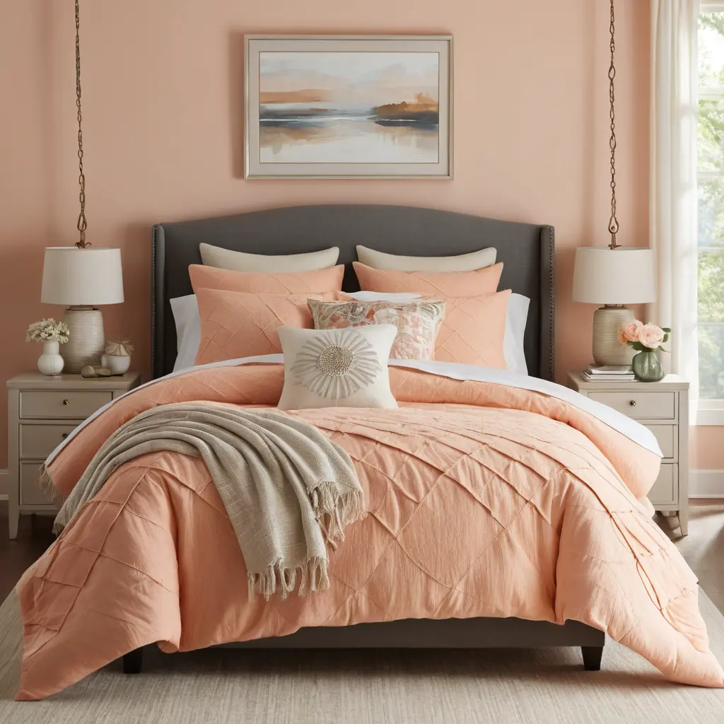 Soft Peach Bedding