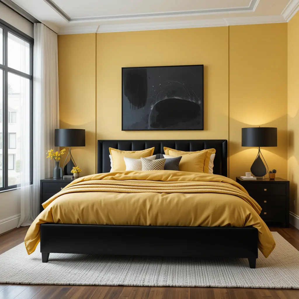 Soft Yellow with Black Accents